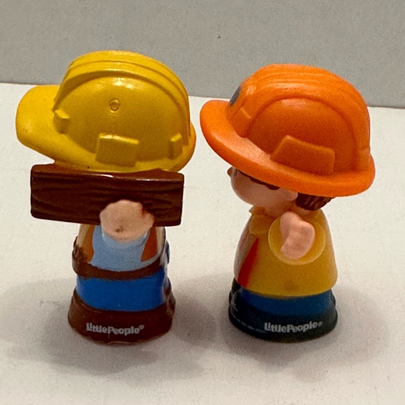Fisher Price Little People Male Construction Figures lot of 2 Lumber Dump Truck - Picture 2 of 5